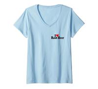 Women's I Love Heart Root Beer V-Neck T-Shirt
