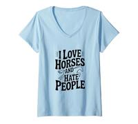 Women's I Love Horses and Hate People V-Neck T-Shirt