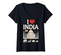 Women's I Love India V-Neck T-Shirt