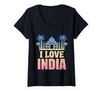 Women's I Love India V-Neck T-Shirt