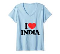 Women's I Love India V-Neck T-Shirt