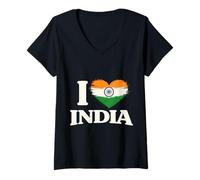 Women's I Love India V-Neck T-Shirt