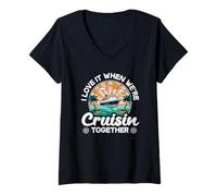 Women's I Love It When We are Cruisin Together Ship V-Neck T-Shirt