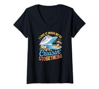 Women's I Love It When were Cruisin Together Road Trip V-Neck T-Shirt