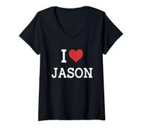 Womens I Love Jason - I Heart Jason - Funny Gift For Jason V-Neck T-Shirt