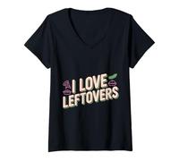 Womens I Love Leftovers Kitchen Food Practical Cook - V-Neck T-Shirt
