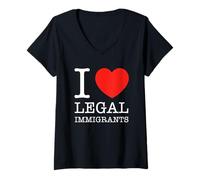 Womens I Love Legal Immigrants Politics Support Immigration Freedom V-Neck T-Shirt