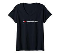 Women's I Love Leonardo da Vinci V-Neck T-Shirt