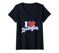 Womens I Love Lexington Kentucky V-Neck T-Shirt