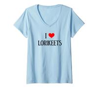 Womens I Love Lorikeets I Heart Lorikeets Birdie Lover Bird Watcher V-Neck T-Shirt
