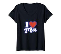 Women's I Love Ma V-Neck T-Shirt