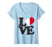 Women's I Love Malta Flag Heart Patriotic Travel V-Neck T-Shirt