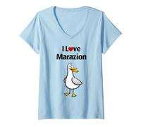 Women's I Love Marazion V-Neck T-Shirt