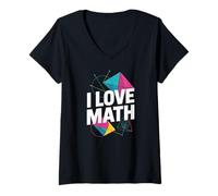Womens I Love Math Geometry Algebra Calculus Fun V-Neck T-Shirt