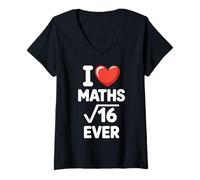 Women's I Love Maths Forever Funny Math Teacher Nerd Geek Pun Math V-Neck T-Shirt