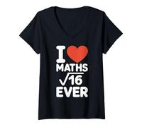 Womens I Love Maths Forever Funny Math Teacher Nerd Geek Pun Math V-Neck T-Shirt