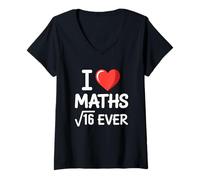 Womens I Love Maths Forever Funny Math Teacher Nerd Geek Pun Math V-Neck T-Shirt