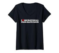 Women's I Love Microtonal Prog Math Rock Funny Experimental Music V-Neck T-Shirt