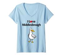 Women's I Love Middlesbrough V-Neck T-Shirt