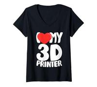 Women's I Love My 3D Printer V-Neck T-Shirt