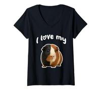 Womens I Love My American Guinea Pig V-Neck T-Shirt