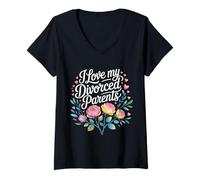 Womens I Love My Divorced Parents Child Kid Dynamics ----- V-Neck T-Shirt