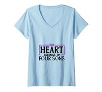 Womens I Love My Four sons V-Neck T-Shirt