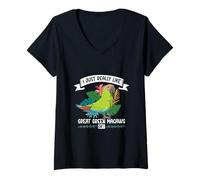 Womens I love my Great Green Macaw V-Neck T-Shirt