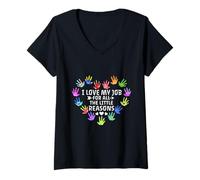 Womens I Love My Job for All The Little Reasons V-Neck T-Shirt