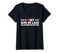 Womens I Love My Son in Law for Favorite Mother in Law V-Neck T-Shirt