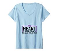 Womens I Love My Teenage Daughter V-Neck T-Shirt