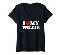 Women's I Love My Willie V-Neck T-Shirt