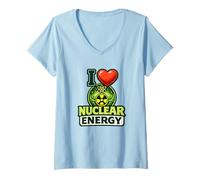 Women's I Love Nuclear Energy Atom Science Pro Nuclear V-Neck T-Shirt