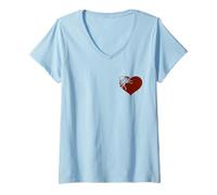 Womens I Love Octopus Heart Symbol Cute Giant Squid Little Kraken V-Neck T-Shirt