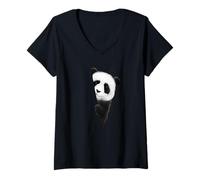 Womens I Love Pandas | Stylish Cute Panda Love Panda Bear V-Neck T-Shirt