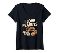 Womens I Love Peanuts Nutty Passion Statement V-Neck T-Shirt