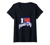 Womens I Love Phenix City Alabama V-Neck T-Shirt