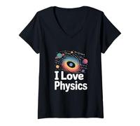 Womens I Love Physics Cosmic Enthusiast V-Neck T-Shirt