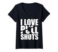Womens I Love Pull Shots V-Neck T-Shirt