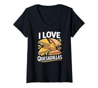 Womens I Love Quesadillas Cheesy Snack Fun V-Neck T-Shirt
