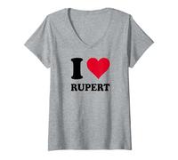 Womens I Love Rupert V-Neck T-Shirt
