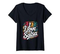 Womens I Love Salsa Dance Enthusiast Joy V-Neck T-Shirt