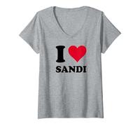 Women's I Love Sandi V-Neck T-Shirt