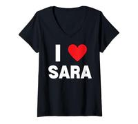 Women's I Love Sara V-Neck T-Shirt