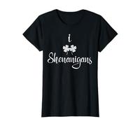 Womens I Love Shenanigans Lucky Four Leaf Clover St Patricks Day T-Shirt