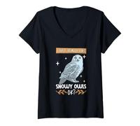 Womens I Love Snowy Owls V-Neck T-Shirt