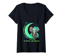 Women's I Love Someone with Tourette's Syndrome to The Moon and Back V-Neck T-Shirt