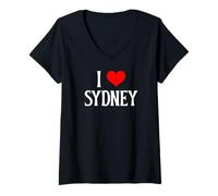 Womens I Love Sydney I Heart Sydney Australia Oz Travel Souvenir V-Neck T-Shirt