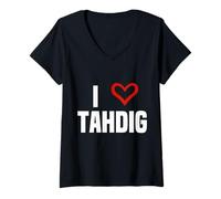 Womens I Love Tahdig Funny I Heart Tahdig Lover Iran Persian Foodie V-Neck T-Shirt