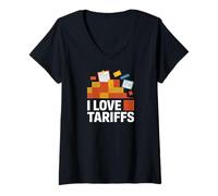 Womens I Love Tariffs Trade Policy Statement V-Neck T-Shirt